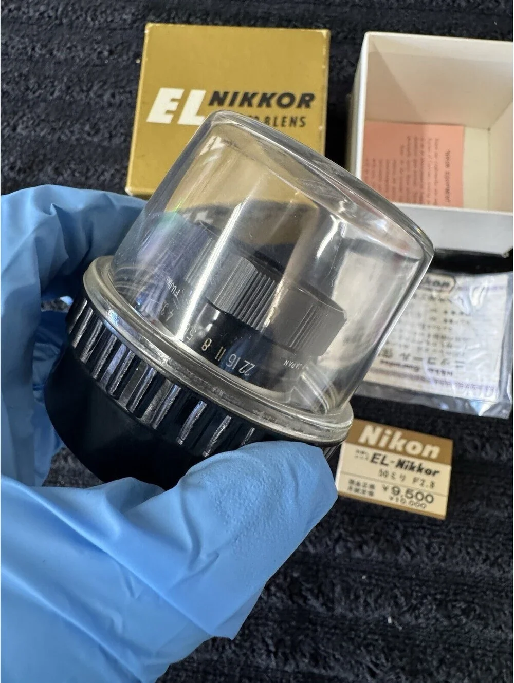Vintage Nikon EL NIKKOR 50mm f/2.8 Nikkor Lens w/ Bubble Case & Original Box